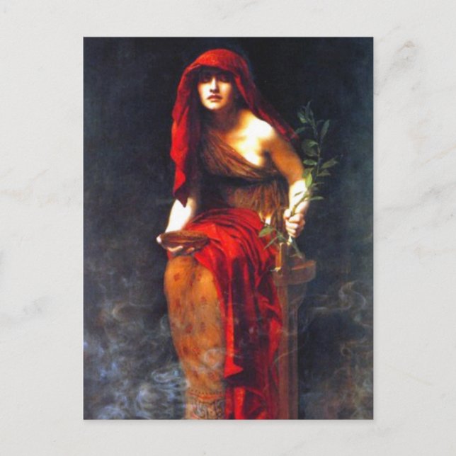 Priestess of Delphi ~ Collier Fine Art Painting Postcard (Front)