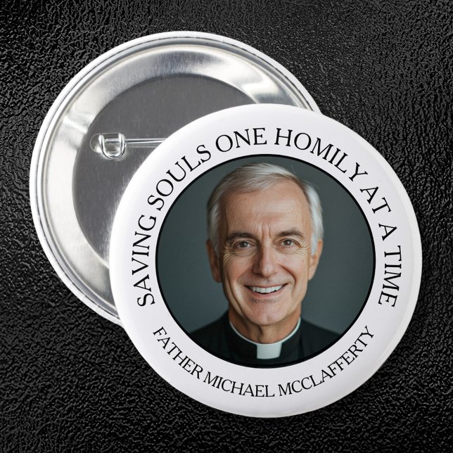 PRIESTHOOD PHOTO SIMPLE BLACK AND WHITE 6 CM ROUND BADGE (Creator Uploaded)