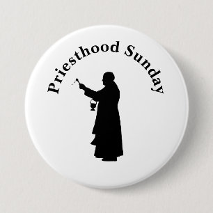 Priesthood Sunday Button of Priest with Holy Water
