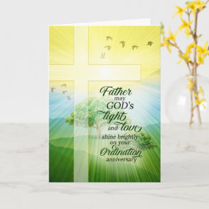 Priest's Ordination Anniversary Sunlit Meadow Card