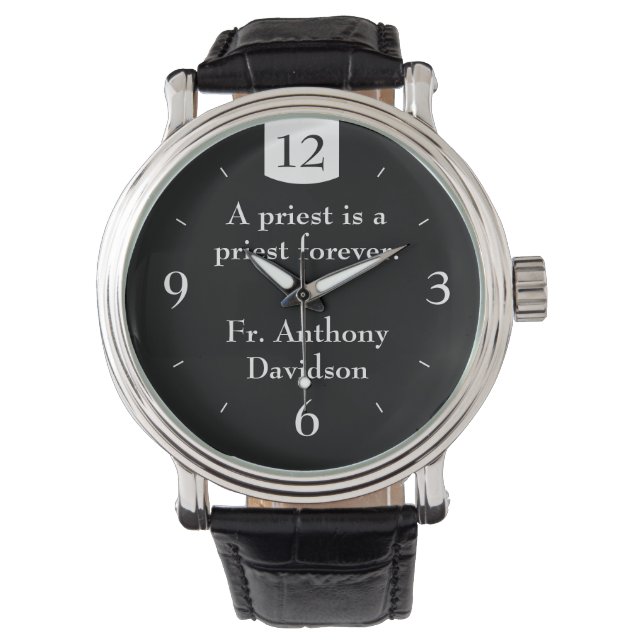 Priest's Personalised Black eWatch Watch (Front)