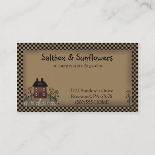 Prim Country Saltbox & Sunflowers Business Card