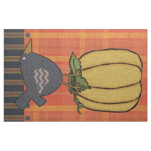Prim Crow on Pumpkin Fat Quarter Fabric