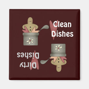 Prim Pots Clean Dirty Dishes Magnet