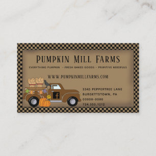 PRIM PUMPKIN FARM VINTAGE TRUCK COUNTRY BUSINESS CARD