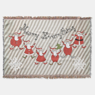 Prim Santas Merry Everything Throw Blanket