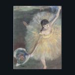 Prima Ballerina bowing on stage Edgar Degas Postcard<br><div class="desc">Ballerina bowing Postcard by French impressionist artist Edgar Degas.
Degas is famous for his drawings and oil paintings of dancers and many of his works depict ballet dancers in movement.</div>