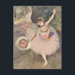 Prima Ballerina bowing on stage Edgar Degas Postcard<br><div class="desc">Ballerina bowing Postcard by French impressionist artist Edgar Degas.
Degas is famous for his drawings and oil paintings of dancers and many of his works depict ballet dancers in movement.</div>
