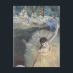 Prima Ballerina bowing on stage Edgar Degas Postcard<br><div class="desc">Ballerina bowing Postcard by French impressionist artist Edgar Degas.
Degas is famous for his drawings and oil paintings of dancers and many of his works depict ballet dancers in movement.</div>