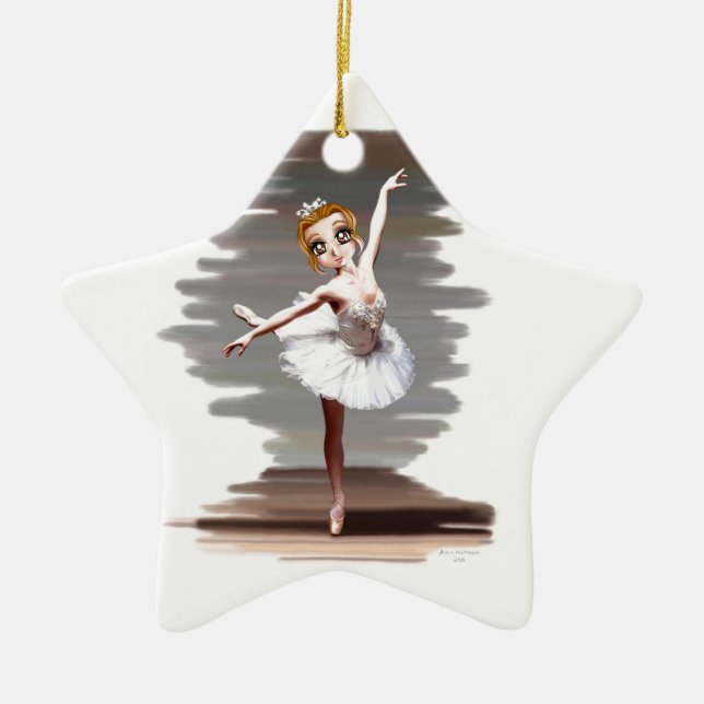 Prima Ballerina Ceramic Tree Decoration (Front)