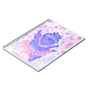 Prima Ballerina Hippo - Add Your Text / Name Notebook
