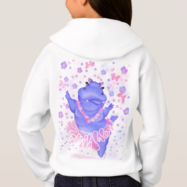 Prima Ballerina Hippo Funny Hoodie (Back)