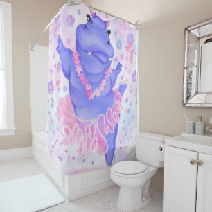 Prima Ballerina Hippo - Happy Dancer Shower Curtain