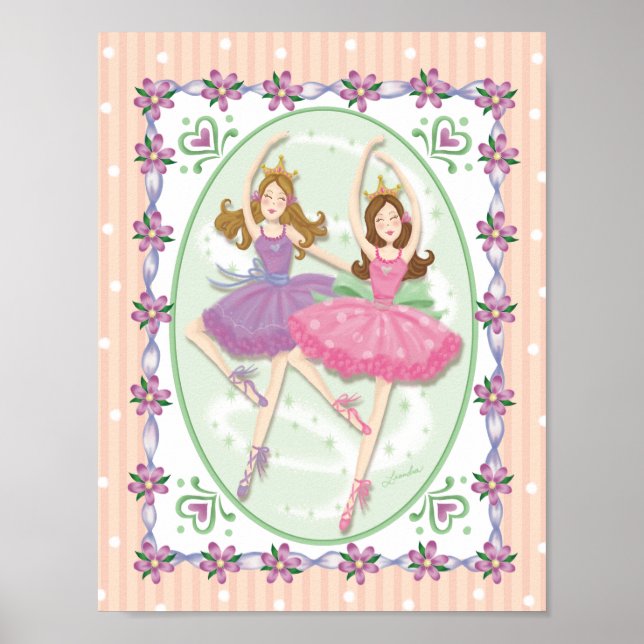Prima Ballerina Twins Peach and Purple Poster (Front)