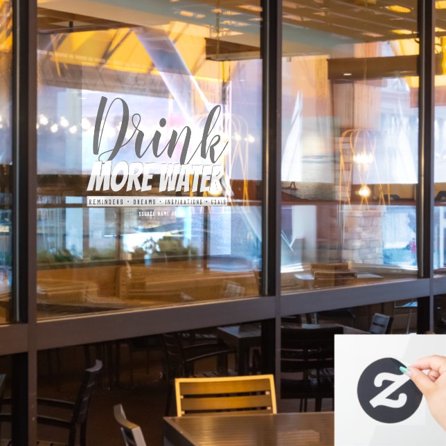 Prima Donna Drink More Water Reminders Template (Restaurant Window)