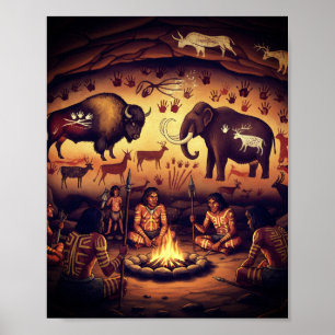 Primal Community Cave Art Poster