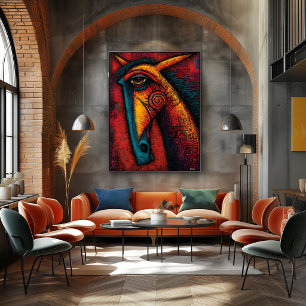 Primal Horse Spirit – Expressionist Abstract Wall Poster