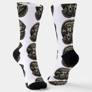 Primal Iron Wolf Gym Weight Plate Graphic T-Shirt Socks