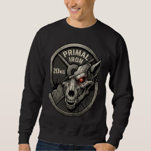 Primal Iron Wolf Gym Weight Plate Graphic T-Shirt Sweatshirt