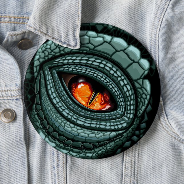 Primal Reptile Predator Eye 6 Cm Round Badge (In Situ)