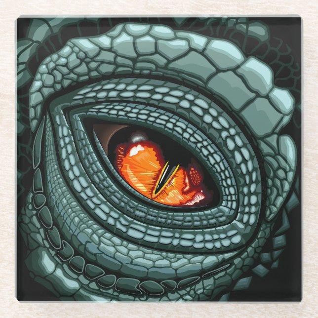 Primal Reptile Predator Eye Glass Coaster (Front)