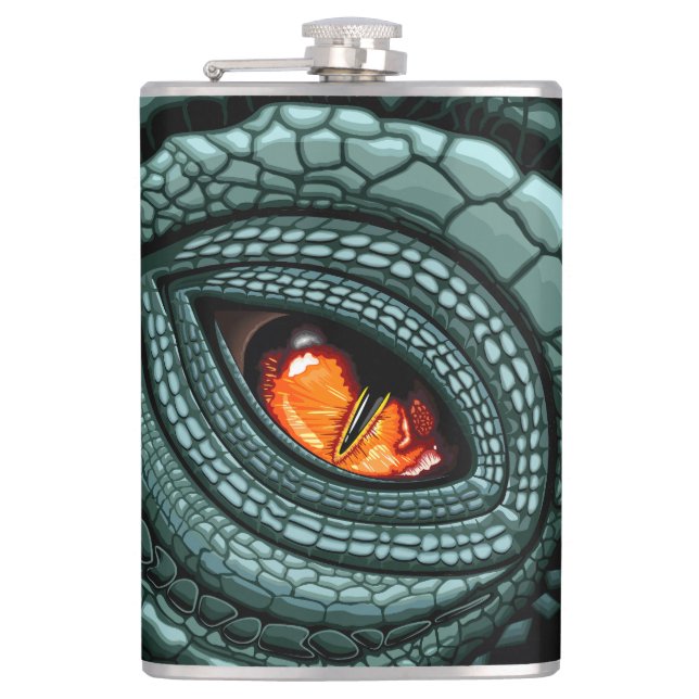 Primal Reptile Predator Eye Hip Flask (Front)