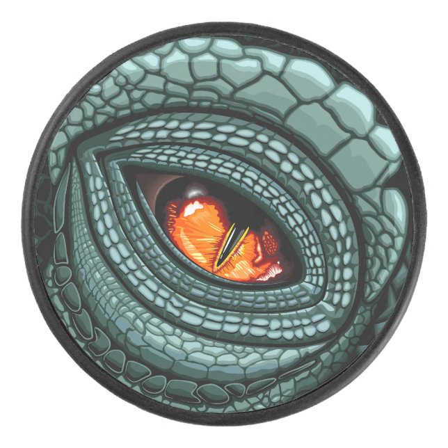 Primal Reptile Predator Eye Hockey Puck (Front)