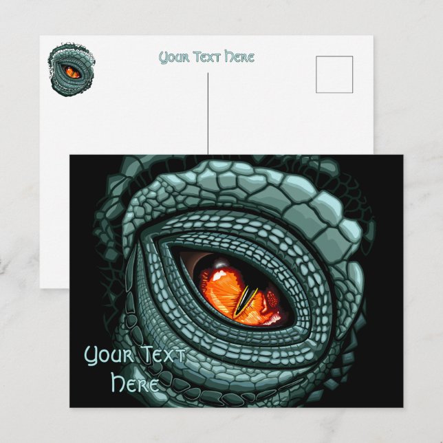 Primal Reptile Predator Eye Holiday Postcard (Front/Back)