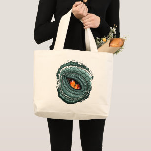 Primal Reptile Predator Eye Large Tote Bag