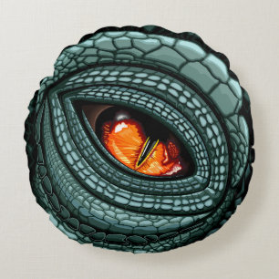 Primal Reptile Predator Eye Round Cushion