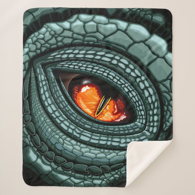 Primal Reptile Predator Eye Sherpa Blanket (Front)