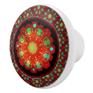 Primal Rhythms Mandala Pattern Ceramic Knob