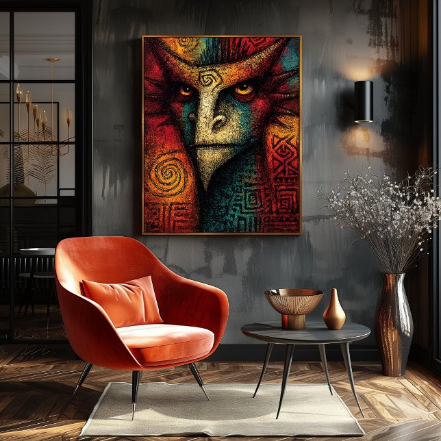 Primal Spirit Mask Abstract – Expressionist tribal Poster (Creator Uploaded)