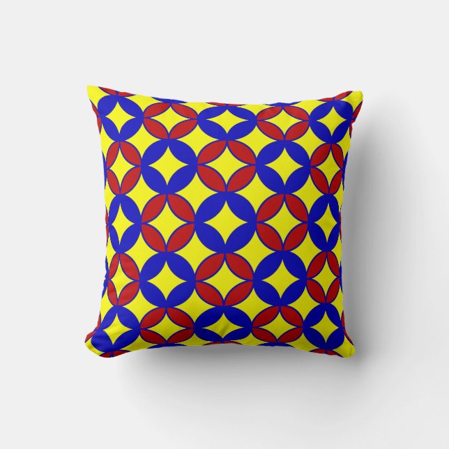 Primary Circles 08-Square Throw Pillow (Front)