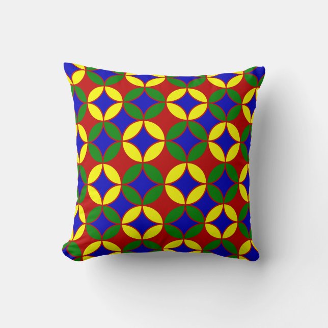 Primary Circles 09-Square Throw Pillow (Front)