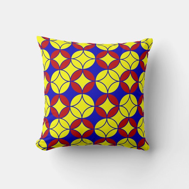 Primary Circles 10-Square Throw Pillow (Front)