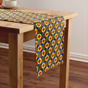 Primary Circles-4-COTTON TABLE RUNNER 14x72in