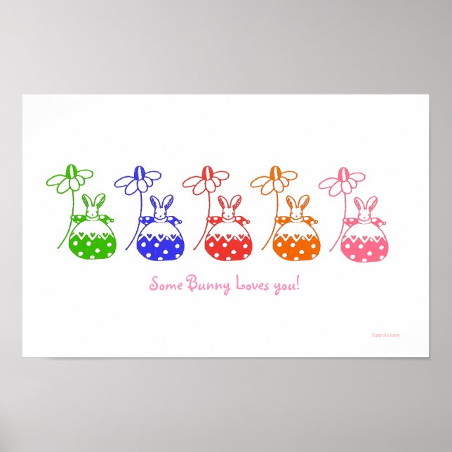 Primary Colour Daisy Bunny Poster (Front)