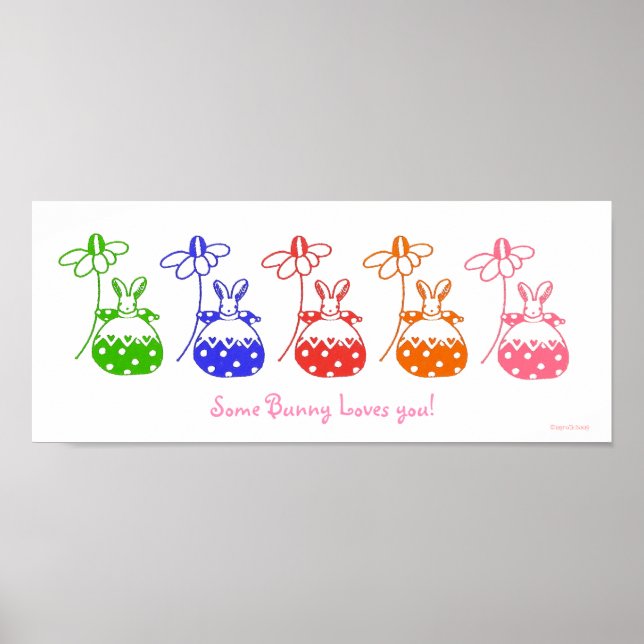 Primary Colour Daisy Bunny Poster (Front)