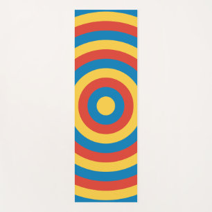 Primary Colour Rings with Name on Back Yoga Mat