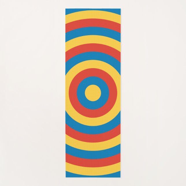 Primary Colour Rings with Name on Back Yoga Mat (Front)