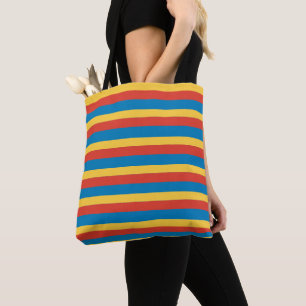 Primary Colour Striped Tote Bag