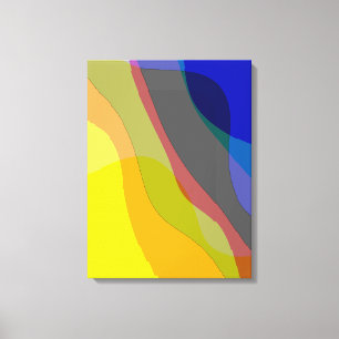 Primary Colours Abstract 1212i - Yellow Blue Red Canvas Print