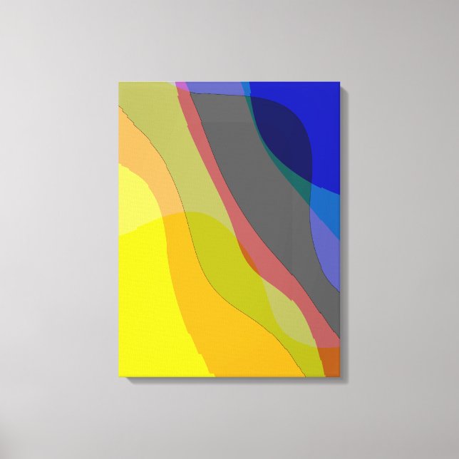 Primary Colours Abstract 1212i - Yellow Blue Red Canvas Print (Front)