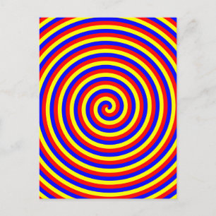 Primary Colours. Bright and Colourful Spiral. Postcard