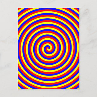 Primary Colours. Bright and Colourful Spiral. Postcard