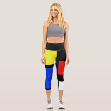 Primary colours Colorblock High Waisted Capris