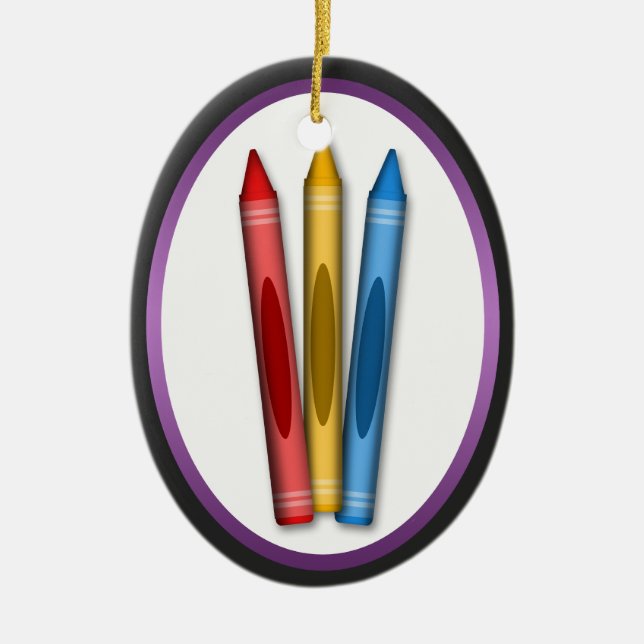 Primary Colours Crayons - Gift for Artist Ornament (Front)