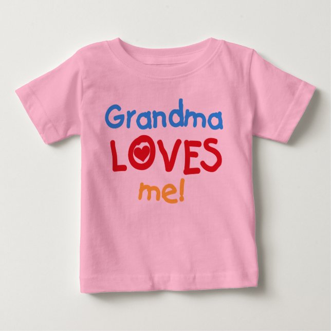 Primary Colours  Grandma Loves Me T-shirts (Front)