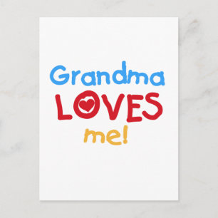 Primary Colours Grandma Loves Me T-shirts Postcard